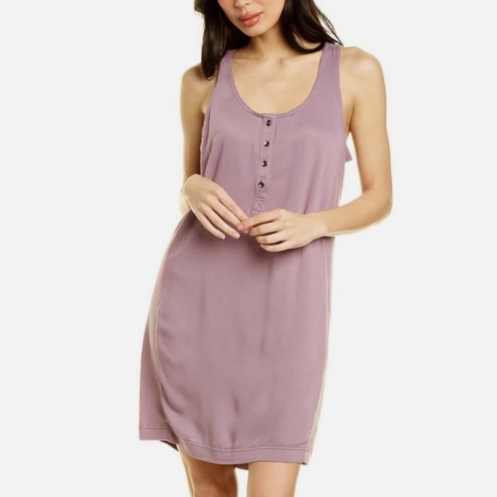 SPLENDID Button-Front Henley Tank Dress